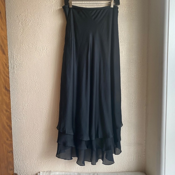 NWT Ann Taylor black silk bias cut long skirt Size 6 - Picture 15 of 15